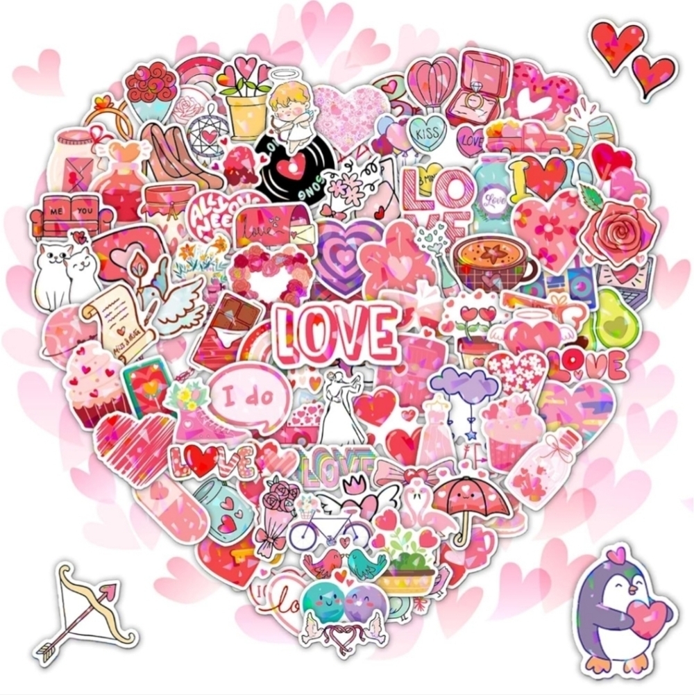 100 pc Valentine's Day Love Sticker Set